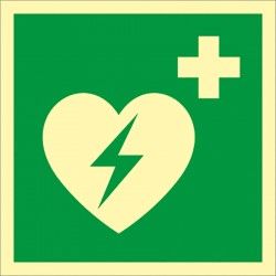 Rettungszeichen Defibrillator "AED"
