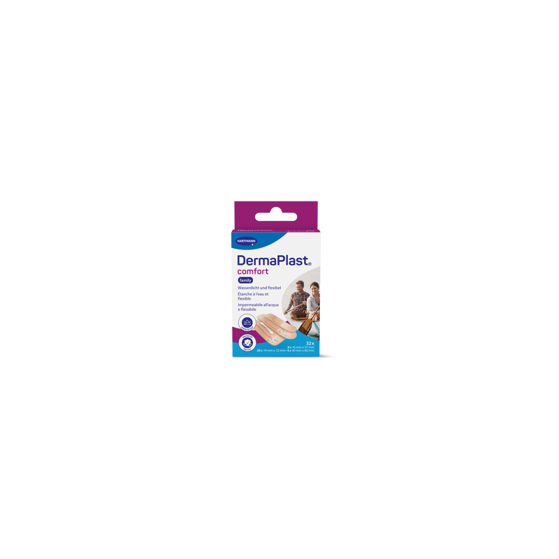 DermaPlast® Comfort Pflaster Family Packung Strips, einzeln verpackt 3 Grössen, assortiert