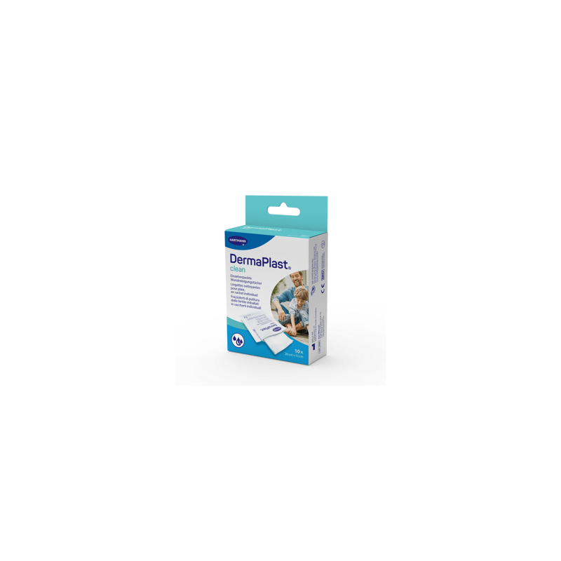 DermaPlast® Clean lingettes de nettoyage / lingettes de nettoyage des plaies, 10 pces