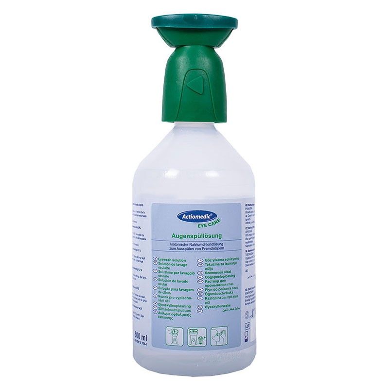 Bouteille de rinçage oculaire NaCl, 500 ml